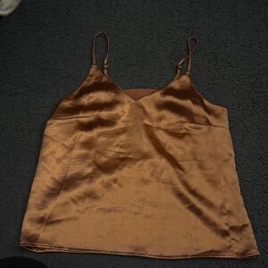 a new day Brown Satin Camisole Top